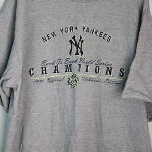 VTG Lee Sport NY Yankees 1999 World Series Champions XXL Gray Official T-shirt